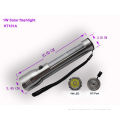 1w High Power Aluminum Alloy Solar Powered Led Flashlight With Usb Input Charging Port